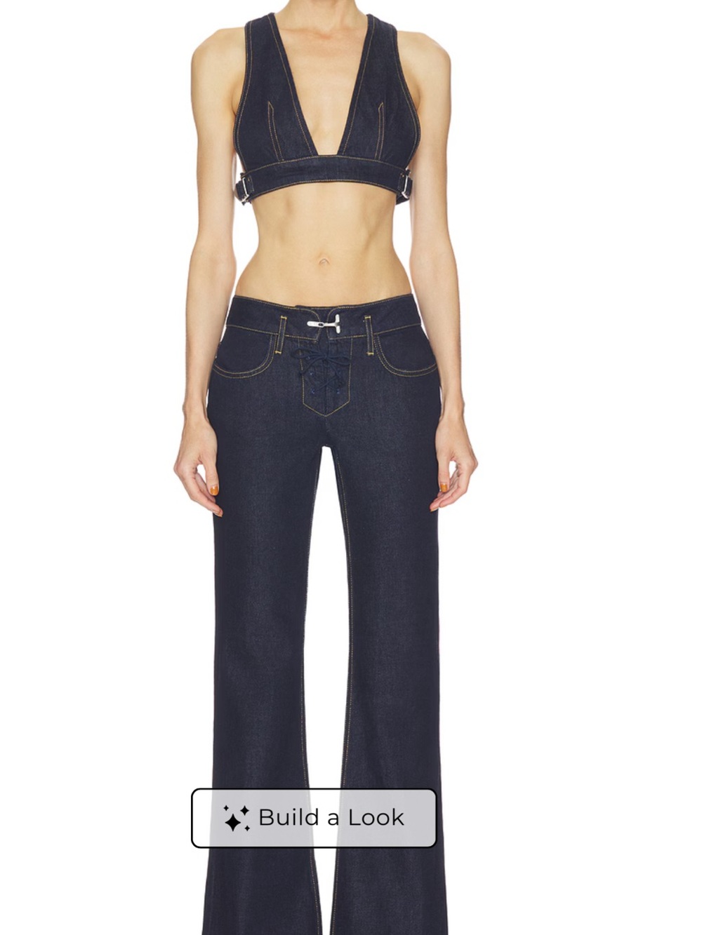 Haelo Denim. High-Rise Dark Indigo Flare Jeans - Women